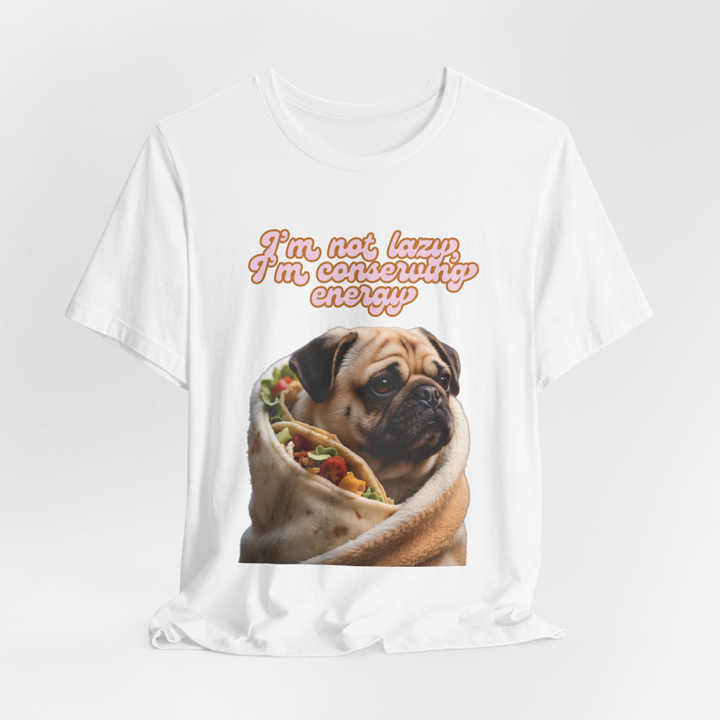 Funny Pug Burrito Tee Unisex Jersey Short Sleeve