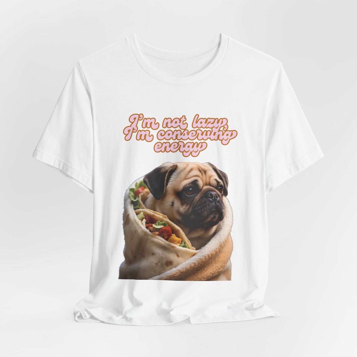 Funny Pug Burrito Tee Unisex Jersey Short Sleeve