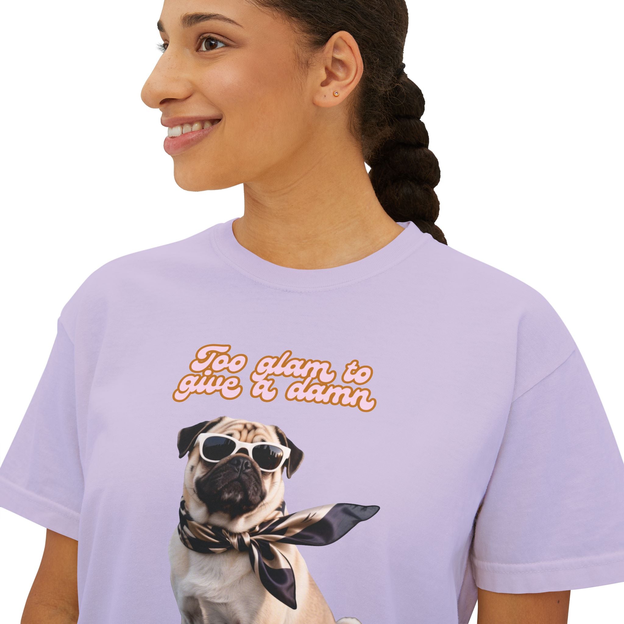 Boxy Tee Too Glam Pug Bougie Women's T-Shirt