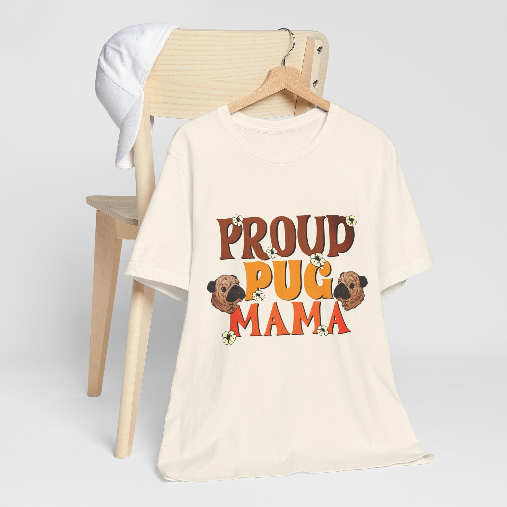 Proud Pug Mama Shirt for Dog Lovers Vintage Style Pug Graphic Tee in Retro Colors, Perfect Gift for Pet Moms, Animal Lover Apparel