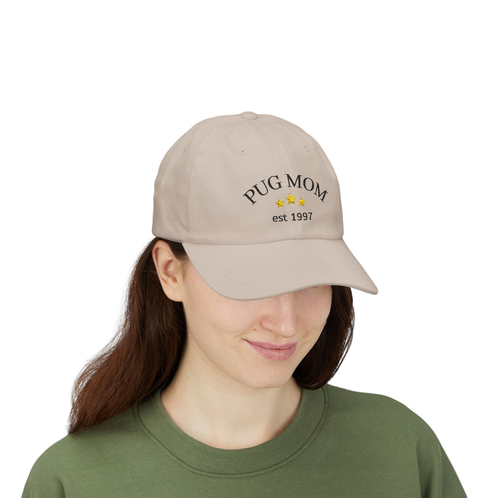 Pug Mom & Dad Cap Personalized Embroidered Baseball Hat, Gift for Pug Owners & Dog Moms