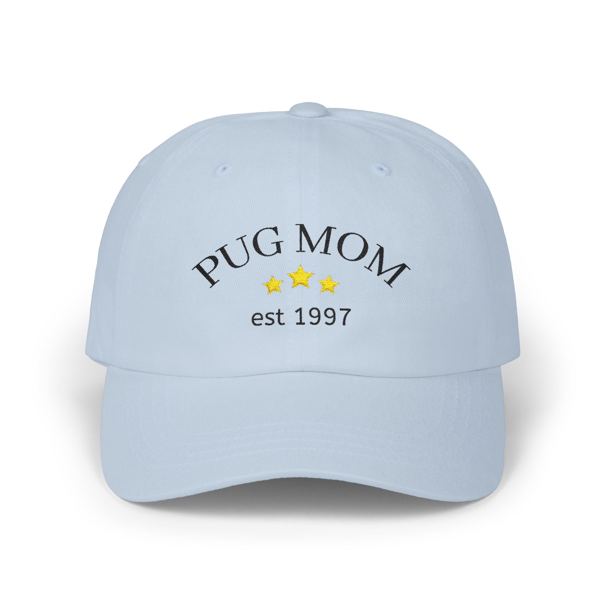 Pug Mom & Dad Cap Personalized Embroidered Baseball Hat, Gift for Pug Owners & Dog Moms