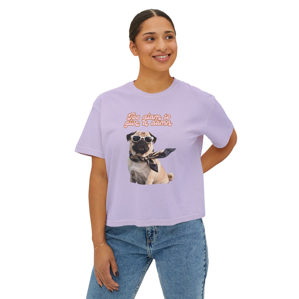 Boxy Tee Too Glam Pug Bougie Women's T-Shirt