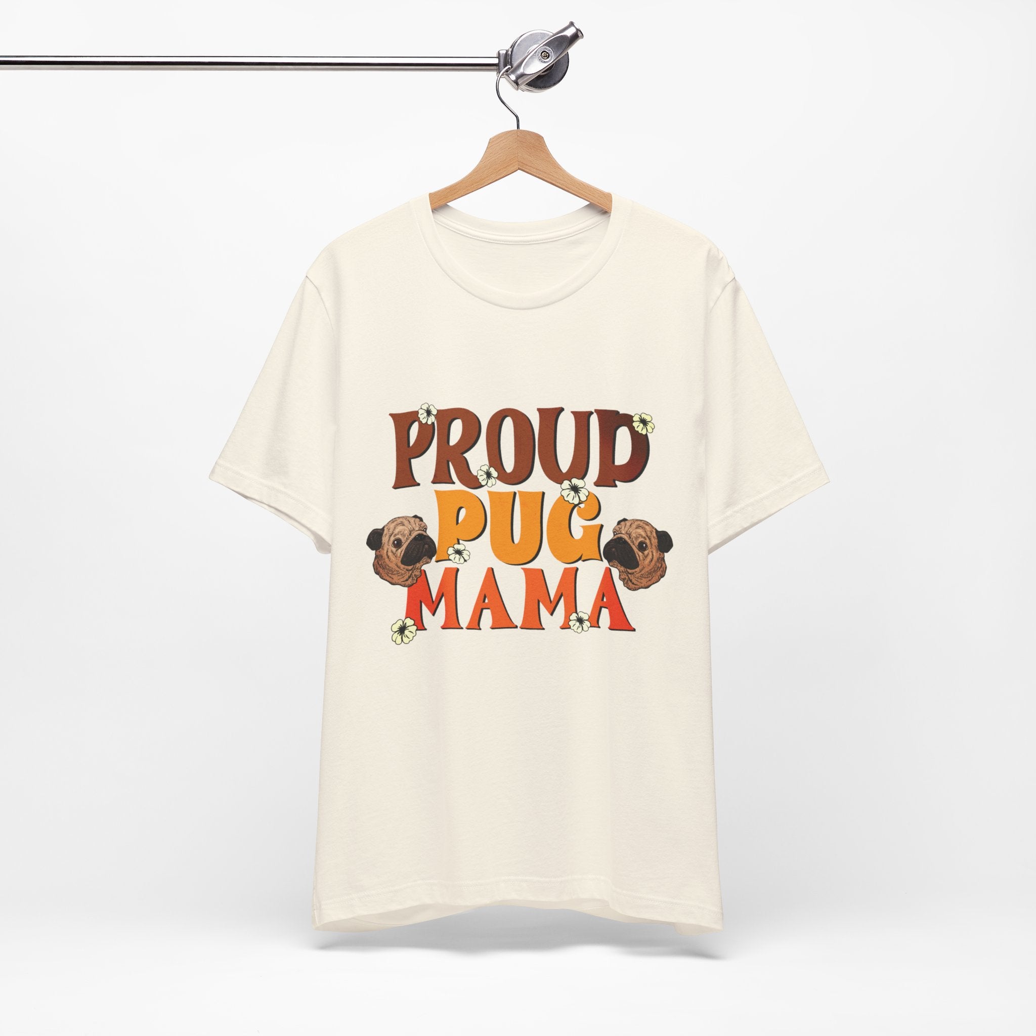 Proud Pug Mama Shirt for Dog Lovers Vintage Style Pug Graphic Tee in Retro Colors, Perfect Gift for Pet Moms, Animal Lover Apparel