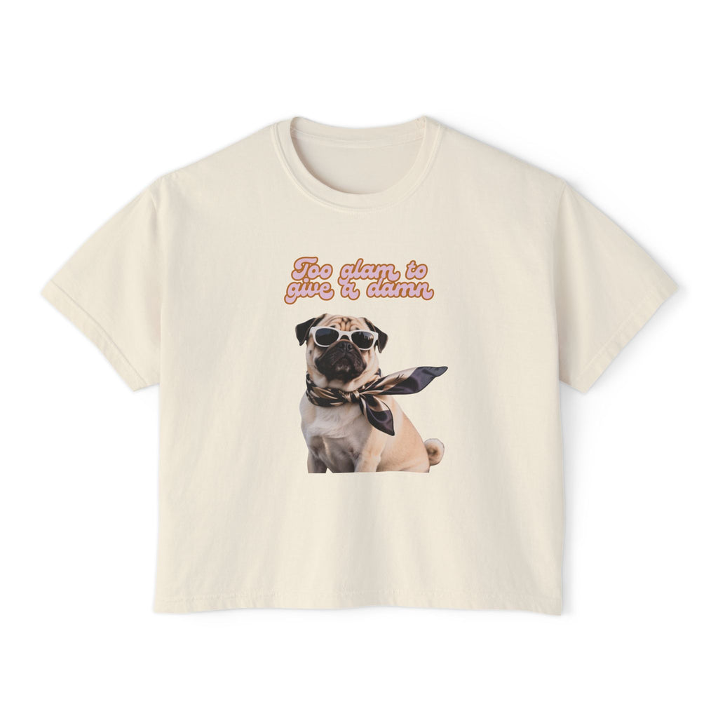 Boxy Tee Too Glam Pug Bougie Women's T-Shirt