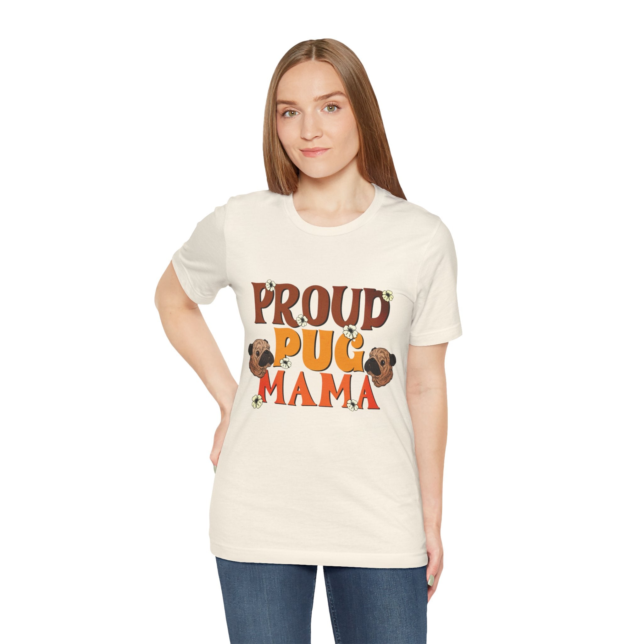 Proud Pug Mama Shirt for Dog Lovers Vintage Style Pug Graphic Tee in Retro Colors, Perfect Gift for Pet Moms, Animal Lover Apparel
